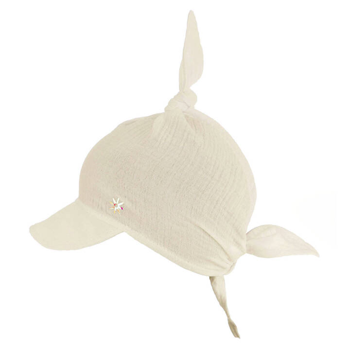 Muslin summer sun cap for girl beige Sunny