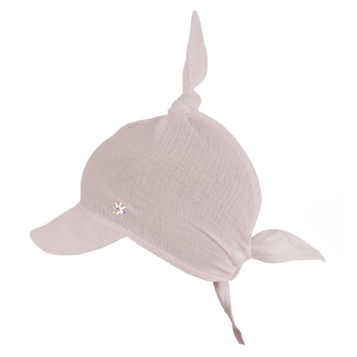 Muslin summer sun cap for girl pink Sunny