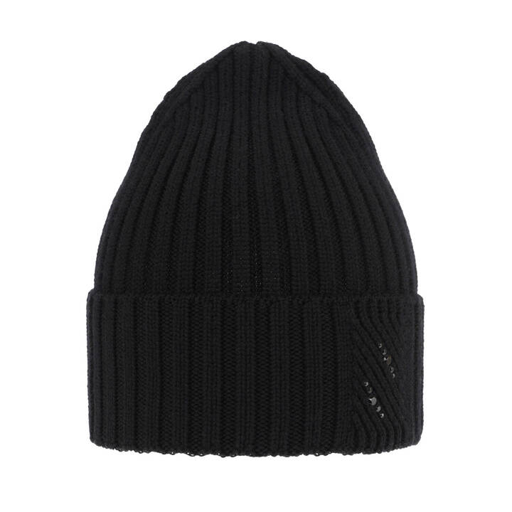 Woman's winter hat black Ariga 100% extra fine merino wool