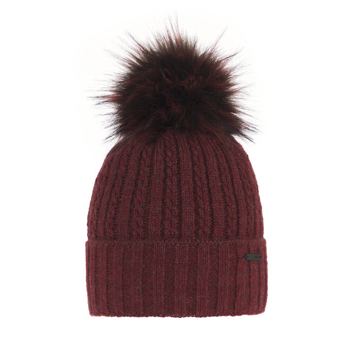 Woman's winter hat burgund Karizma with pompom