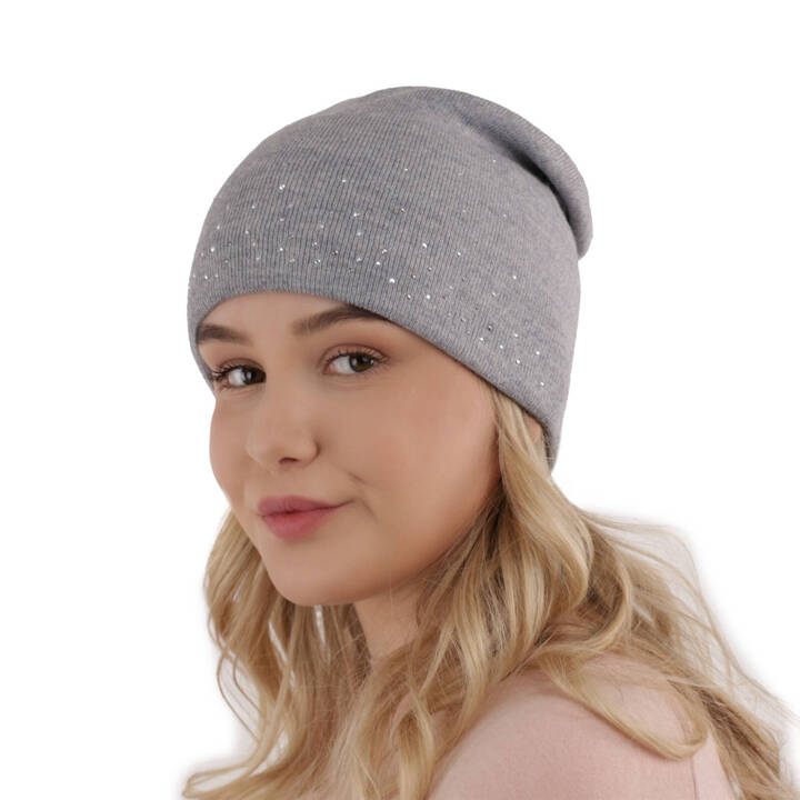 Woman's winter hat, grey merino wool Minerwa