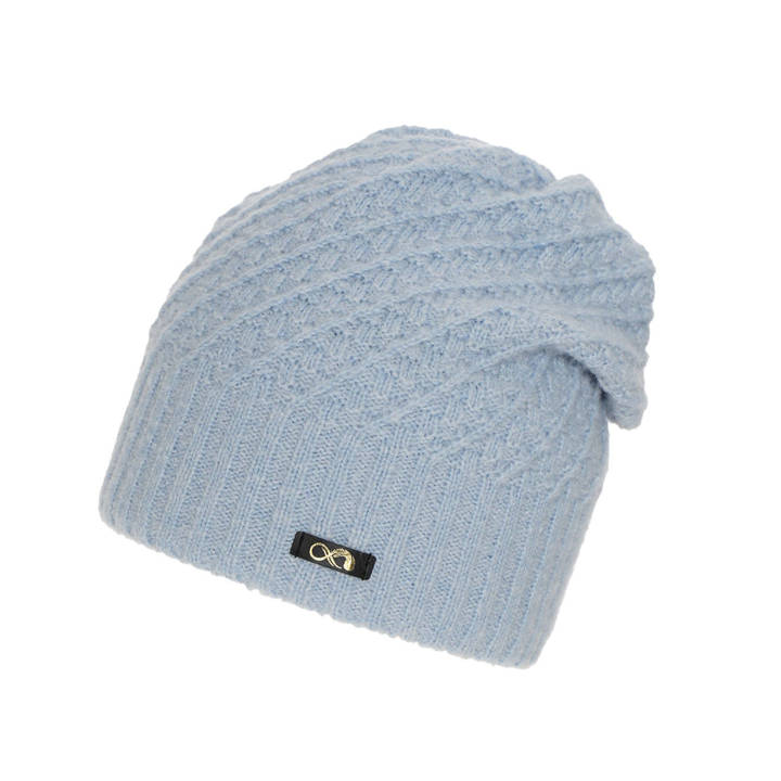 Woman's winter hat light blue merino wool Misha