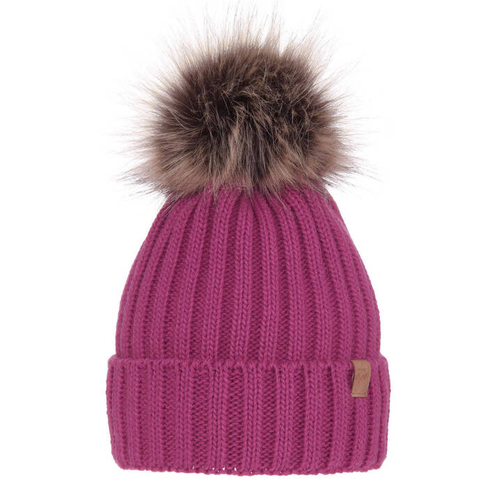 Woman's winter hat pink Europa with pompom