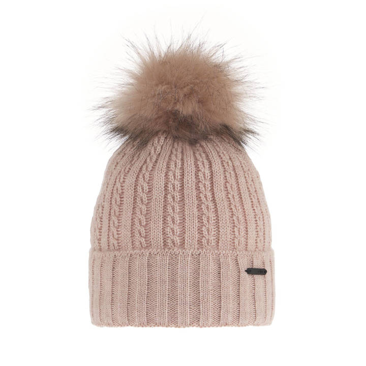 Woman's winter hat pink Karizma with pompom