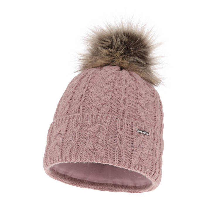 Woman's winter hat pink Omega with pompom