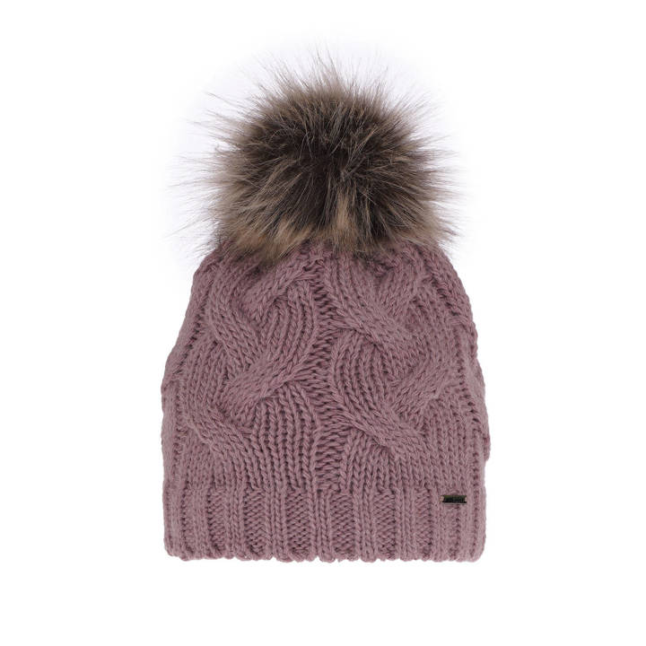 Woman's winter hat pink Terri with pompom