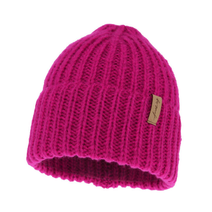 Woman's winter hat pink merino wool Caro