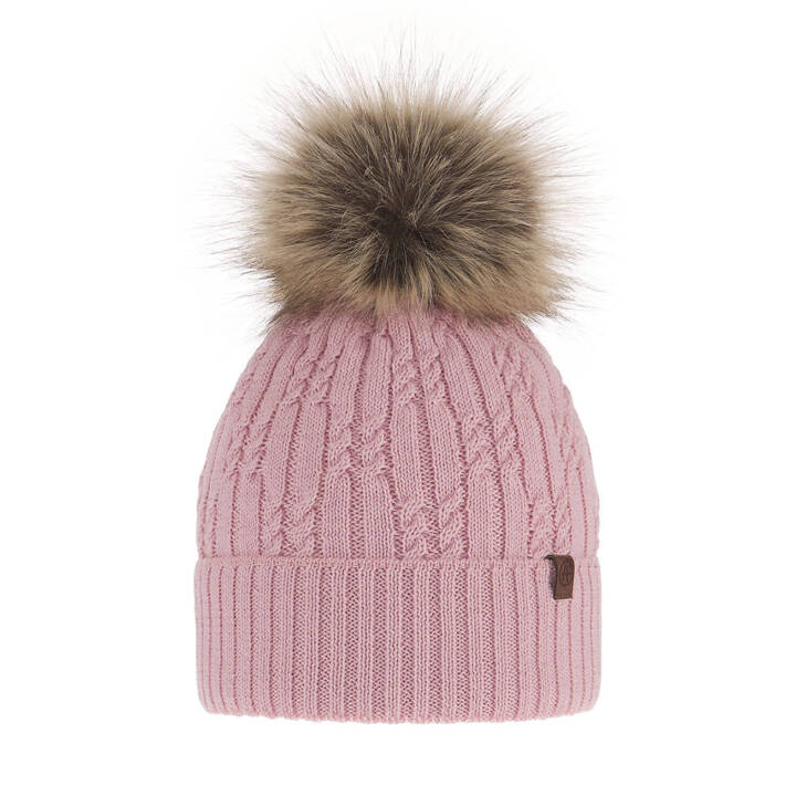 Woman's winter hat pink merino wool Larida