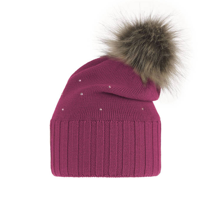 Woman's winter hat pink merino wool Malga