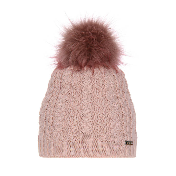 Woman's winter hat pink merino wool Satina