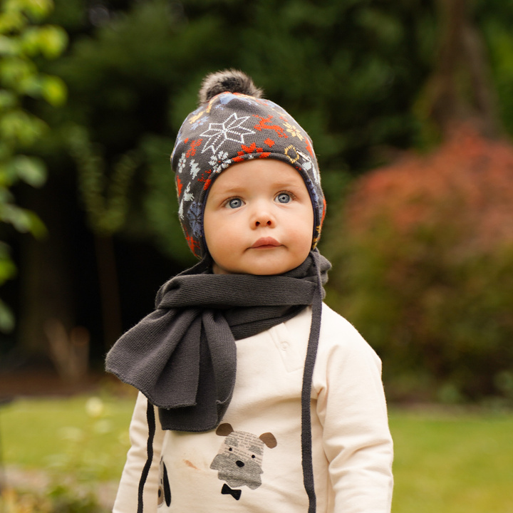 Boy's winter set: hat and scarf orange Remek