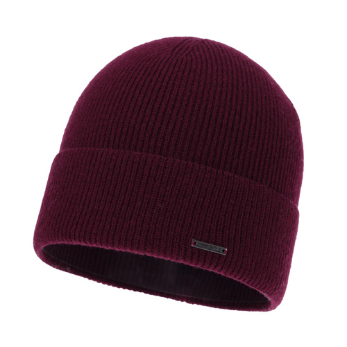 Woman's autumn, winter hat, burgundy, merino wool with cashmere, Sindra