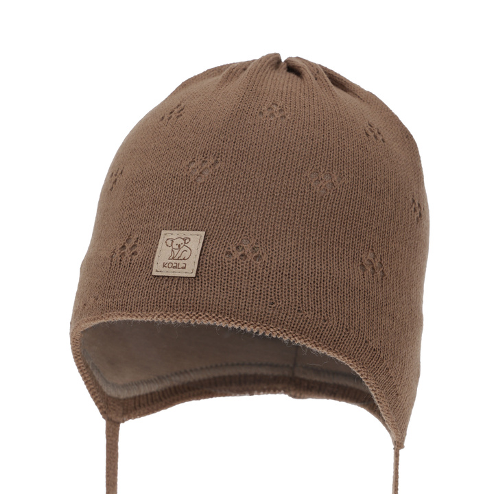 Boy's spring/ autumn hat, brown, with ears, Slate