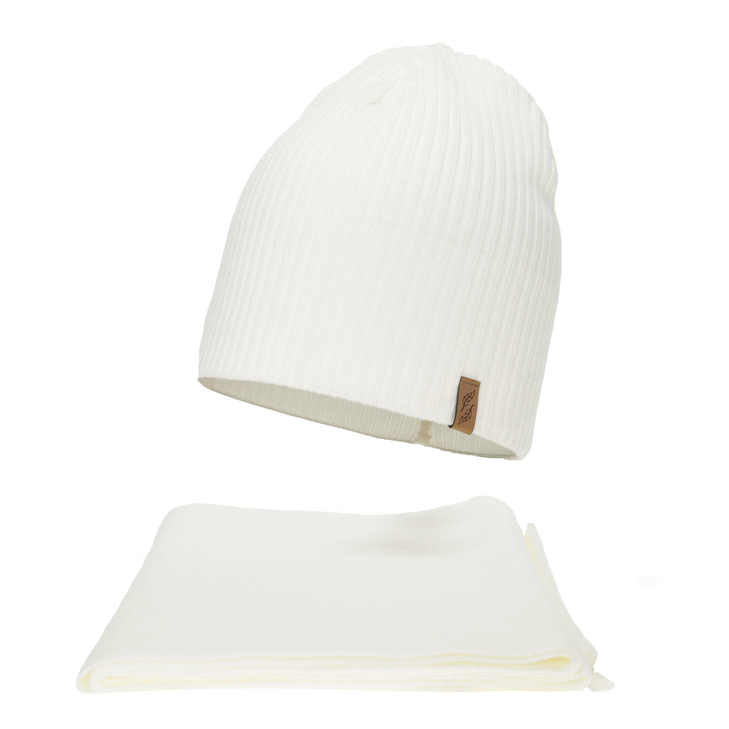 Woman's winter set: hat and scarf, cream, Fena