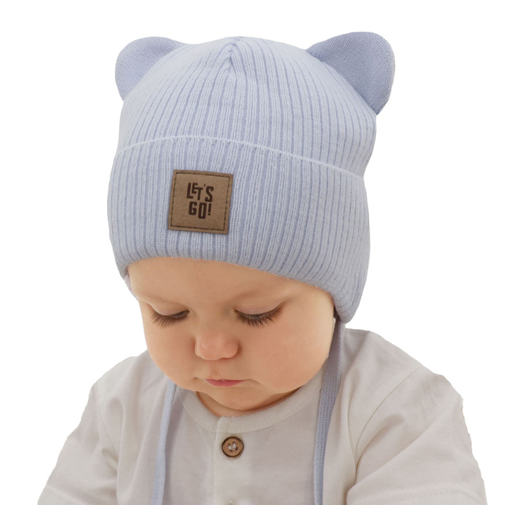 Boy's spring/autumn hat, light blue, earflap Dewin