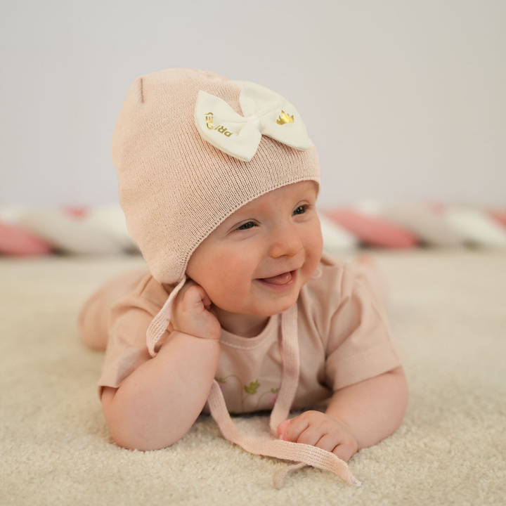 Girl's spring/ autumn hat beige Berenika with ears