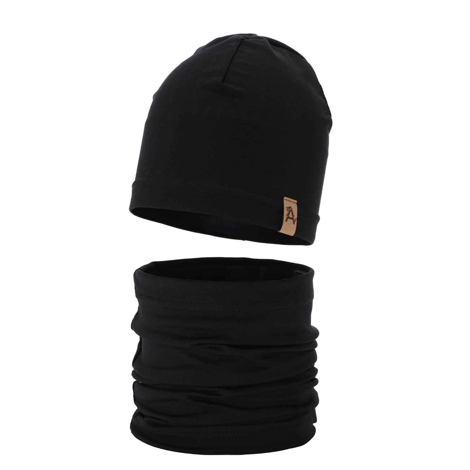 Boy's spring/ autumn set: hat and tube scarf black Griffin