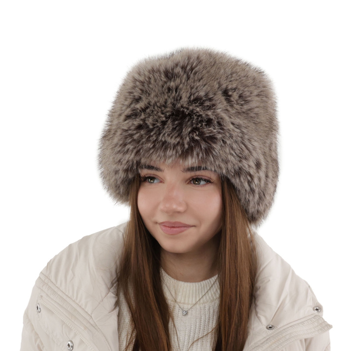 Woman's winter hat beige lined with wool fleece Holly