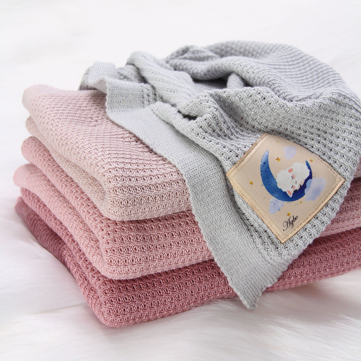 Bamboo-Cotton baby blanket grey Bambini