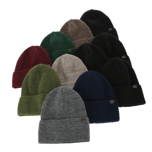 Men's winter hat, brown, with merino wool, Korins