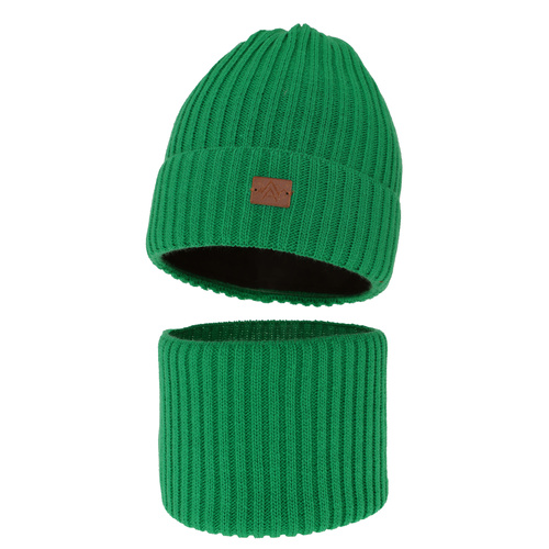 Boy's winter set: hat and tube scarf green Fargo