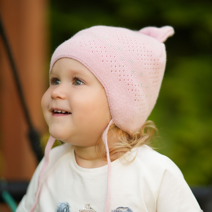 Girl's spring/ autumn hat beige Tomika with ears