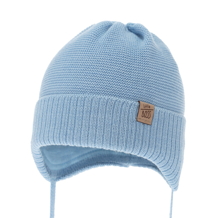 Boy's winter hat blue with merino wool Darsi