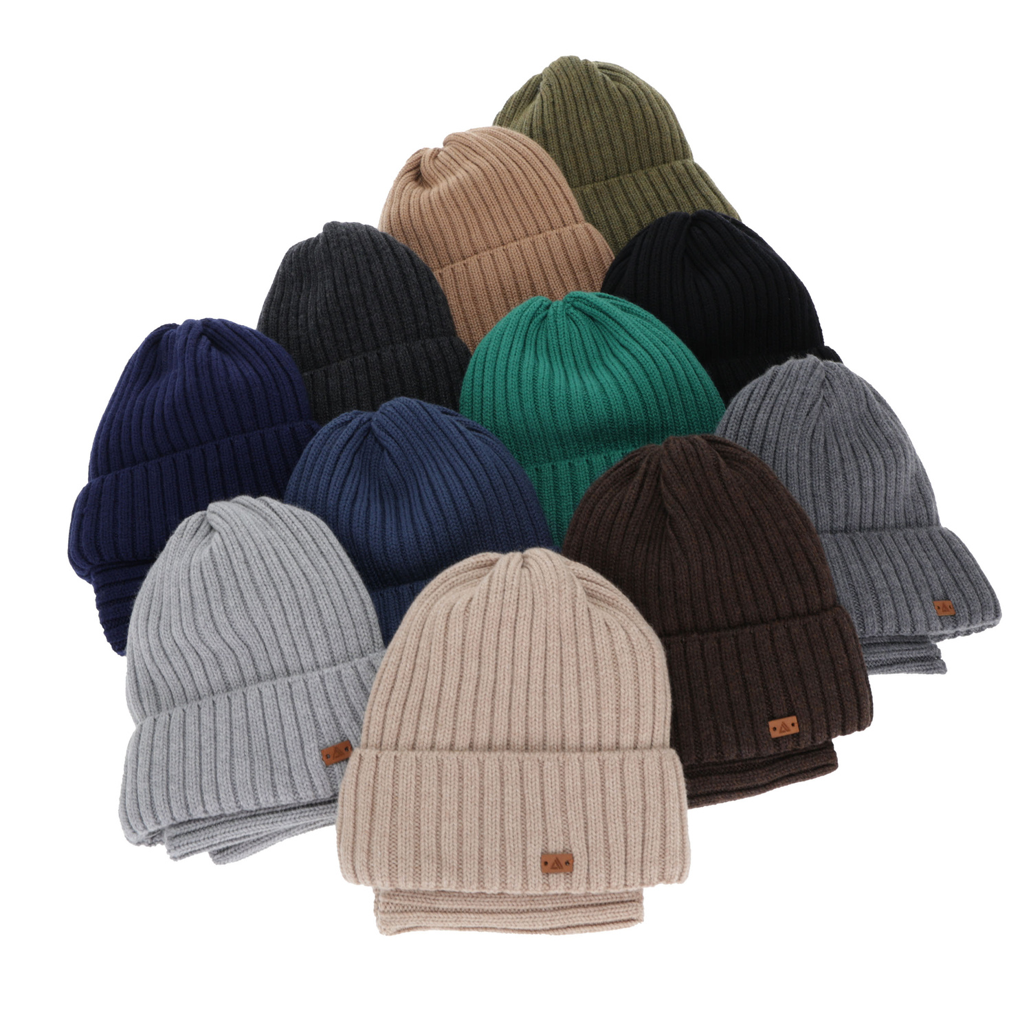 Boy's winter set: hat and tube scarf, grey, 100% merino wool, Umberto