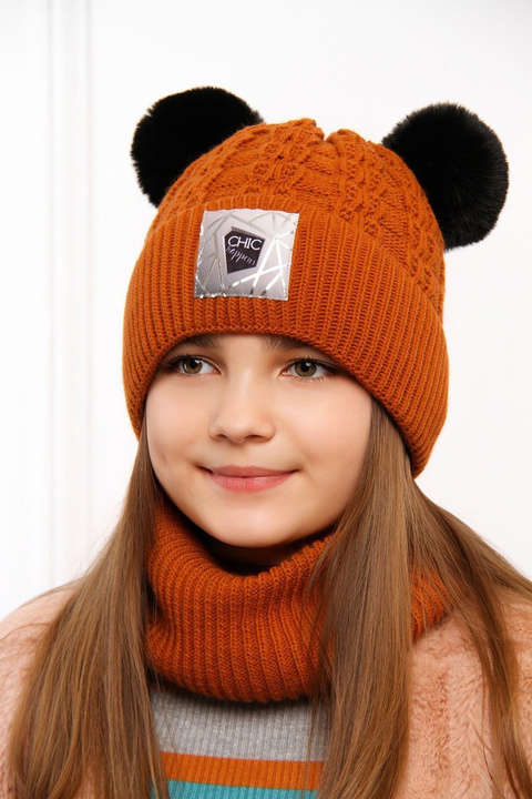 Winter set for girl: hat and tube scarf Hanka