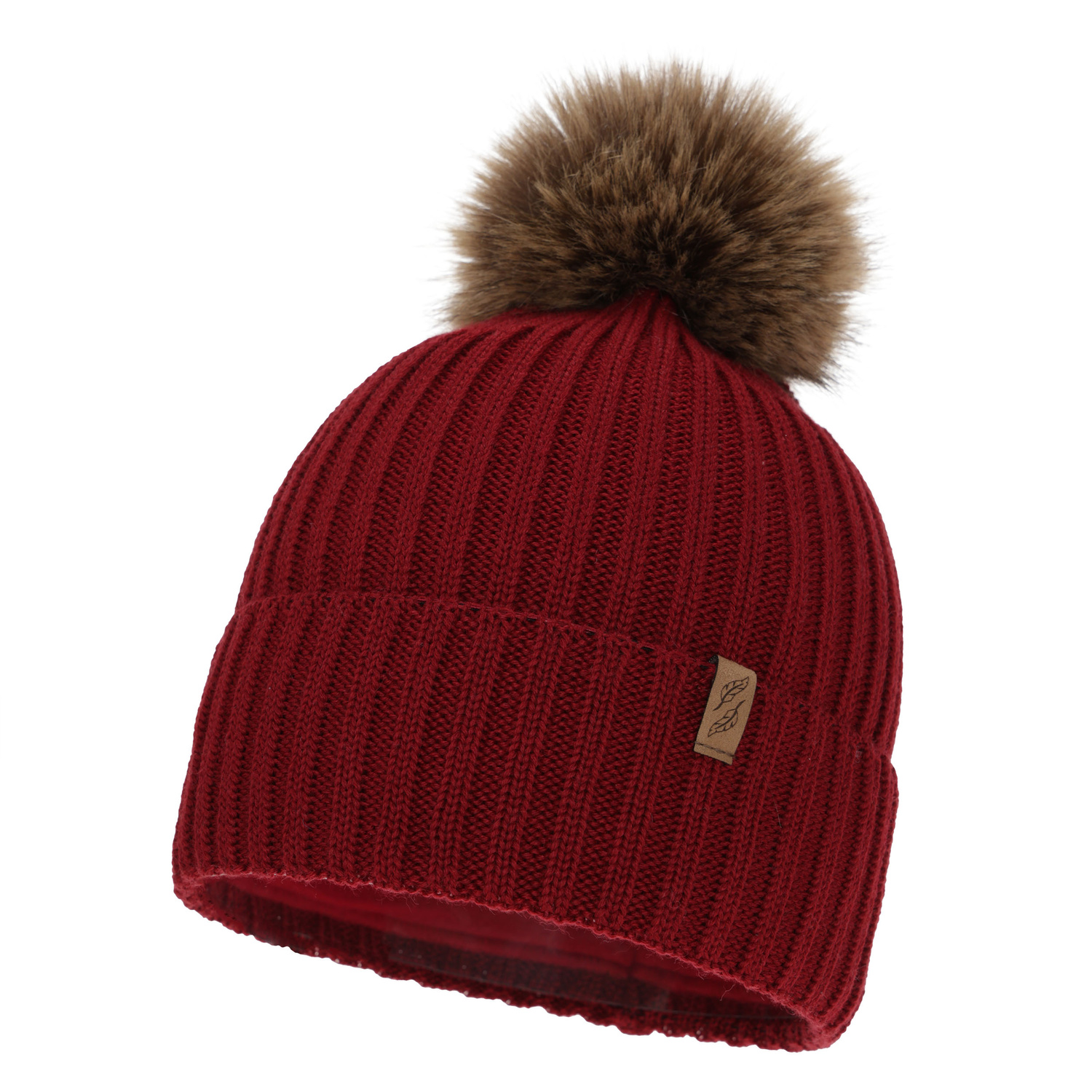 Woman's winter hat, burgundy, with merino wool, Zamira