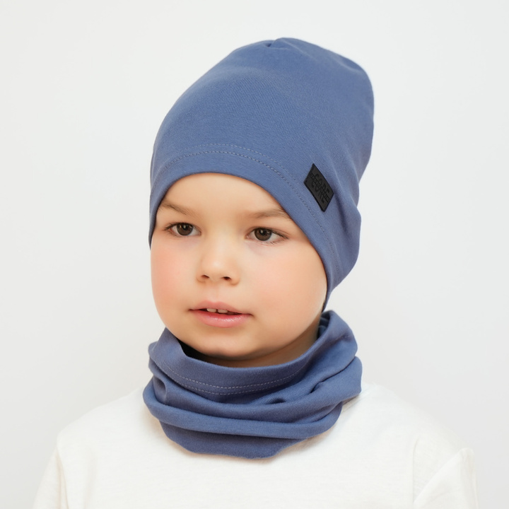 Boy's spring/ autumn set: hat and tube scarf blue Frizi