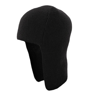 Helmet liner black merino wool