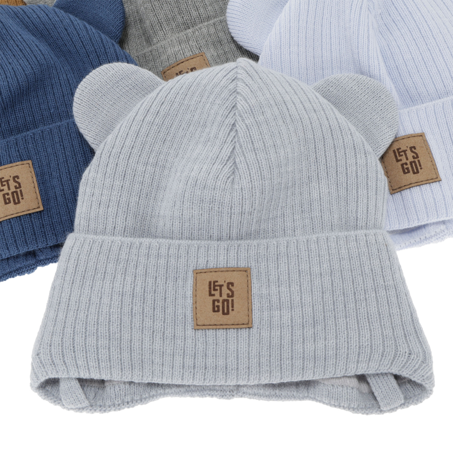 Boy's autumn, spring hat, black, with ears Dewin