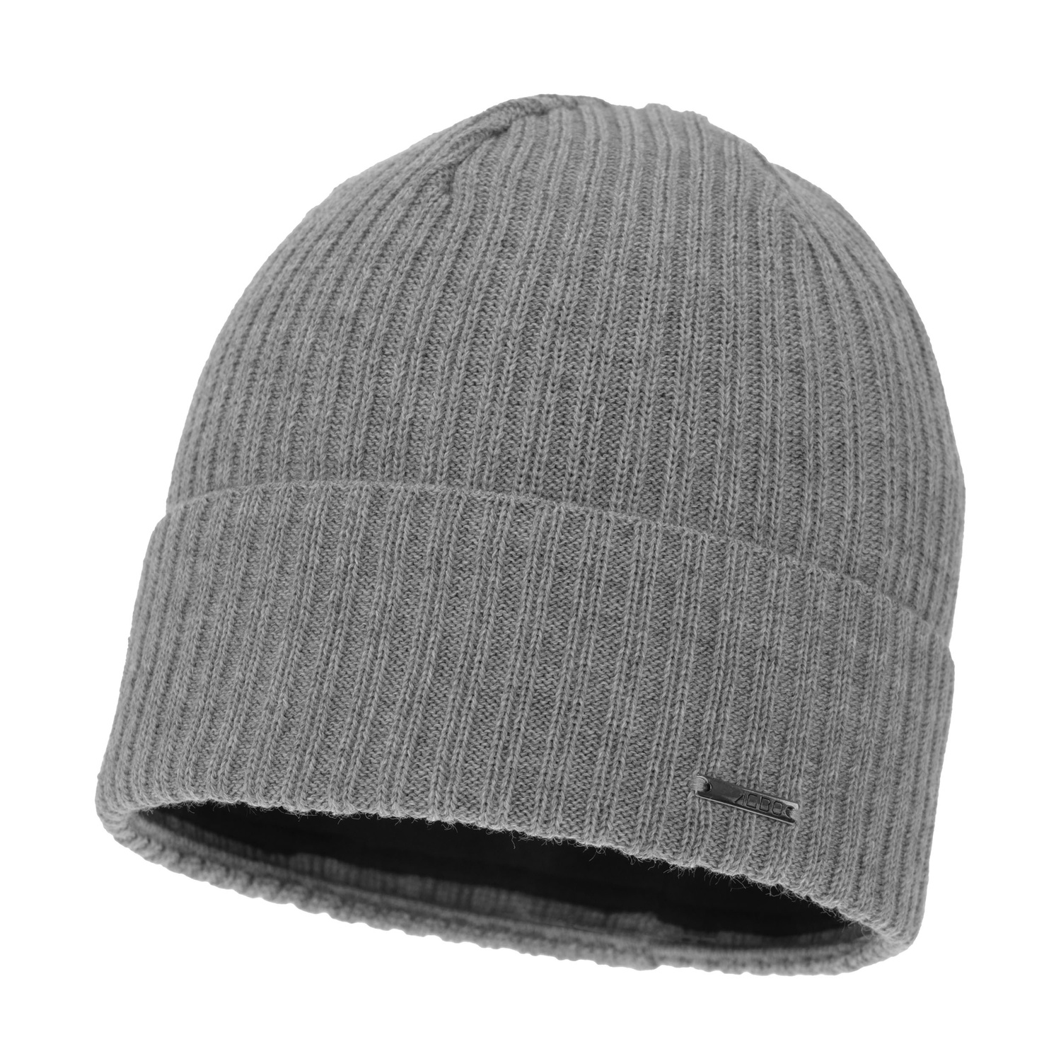 Men's winter hat, grey, with merino wool, Baltor