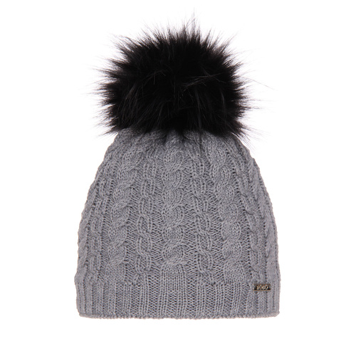 Woman's winter hat, grey merino wool Satina
