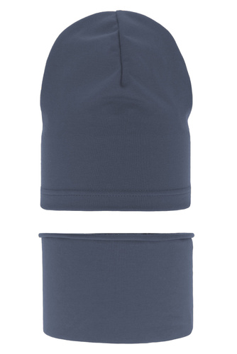 Boy's spring/ autumn set: hat and tube scarf grey Hazel