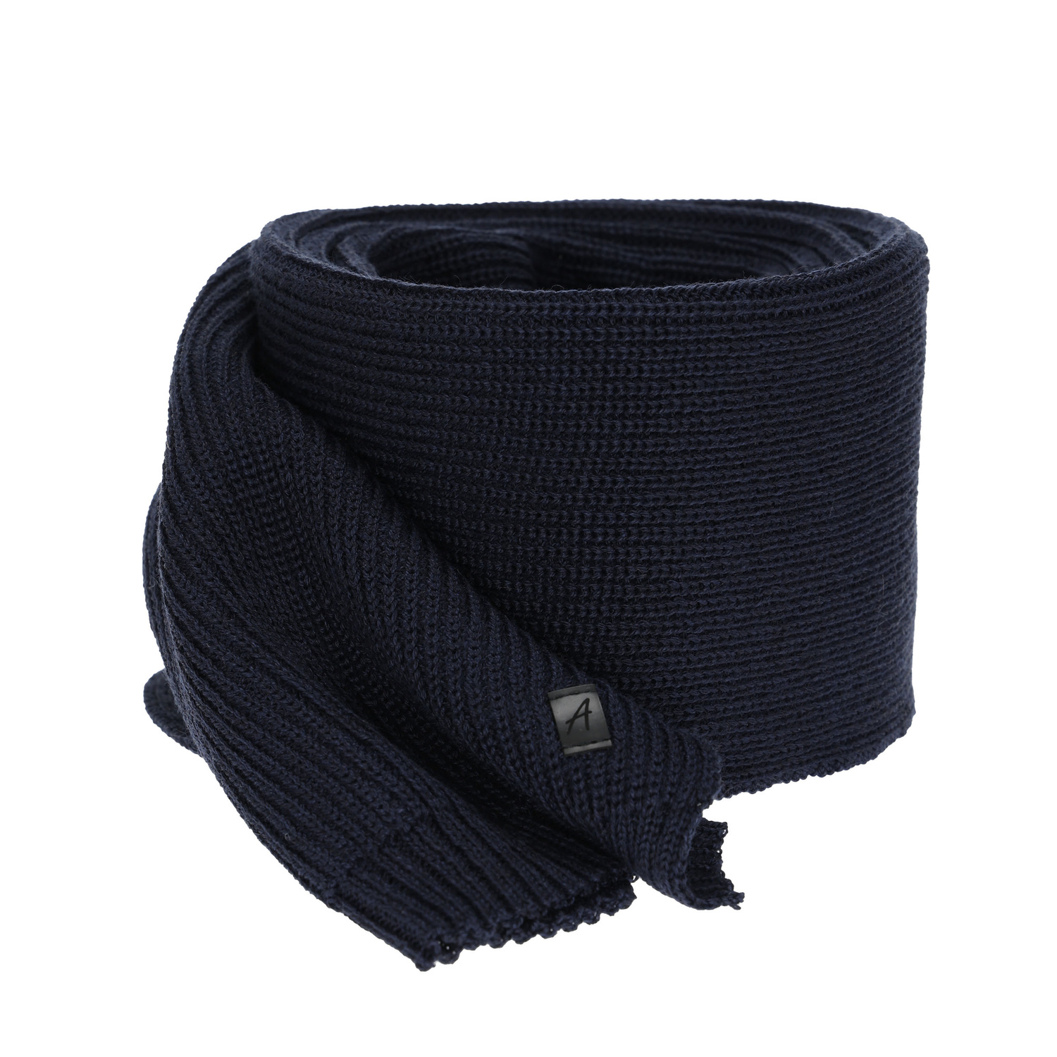 Men's winter scarf, navy blue, with merino wool Algor