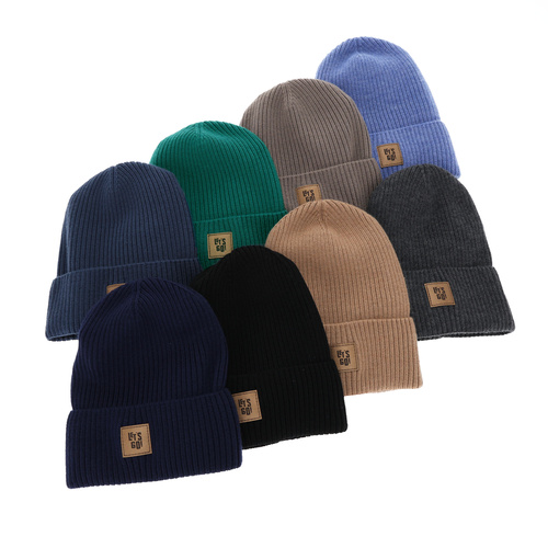 Boy's spring, autumn set: hat and tube scarf navy blue 100% merino wool Vanto