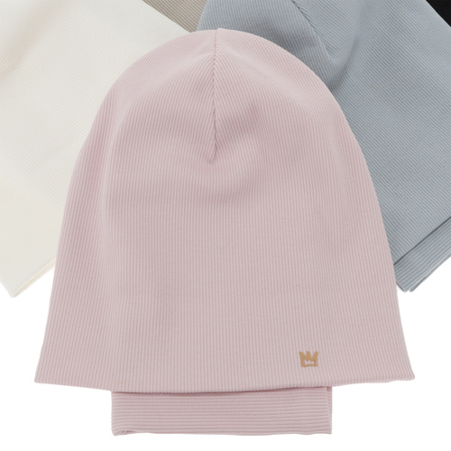 Girl's spring, autumn set: hat and tube scarf, cream, cotton, Carina