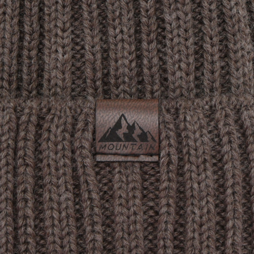 Men's winter hat, camel, with merino wool, Huno