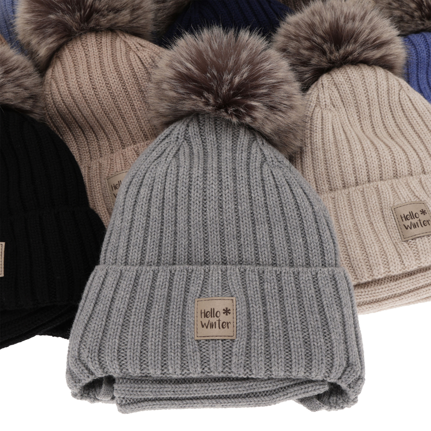 Boy's winter set: hat and tube scarf, beige, 100% extra fine merino wooll, lined with wool fleece Morti