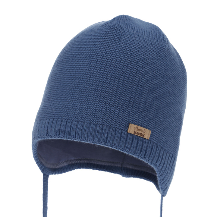 Boy's spring/ autumn hat, blue, with ears, Valdis