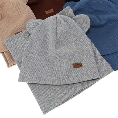 Boy's spring, autumn set: hat and tube scarf, grey Gregory