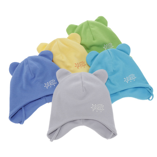 Boy's spring/ autumn hat, grey, cotton, with ears, Alrik