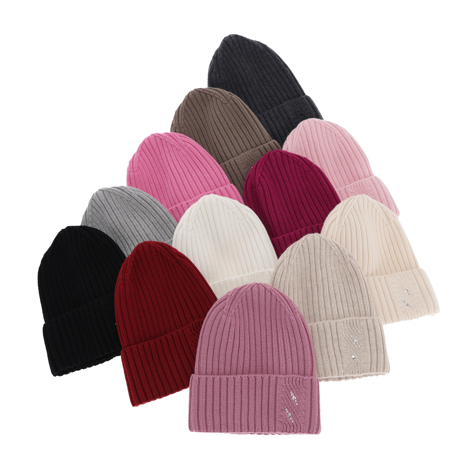 Woman's winter hat pink Ariga 100% extra fine merino wool