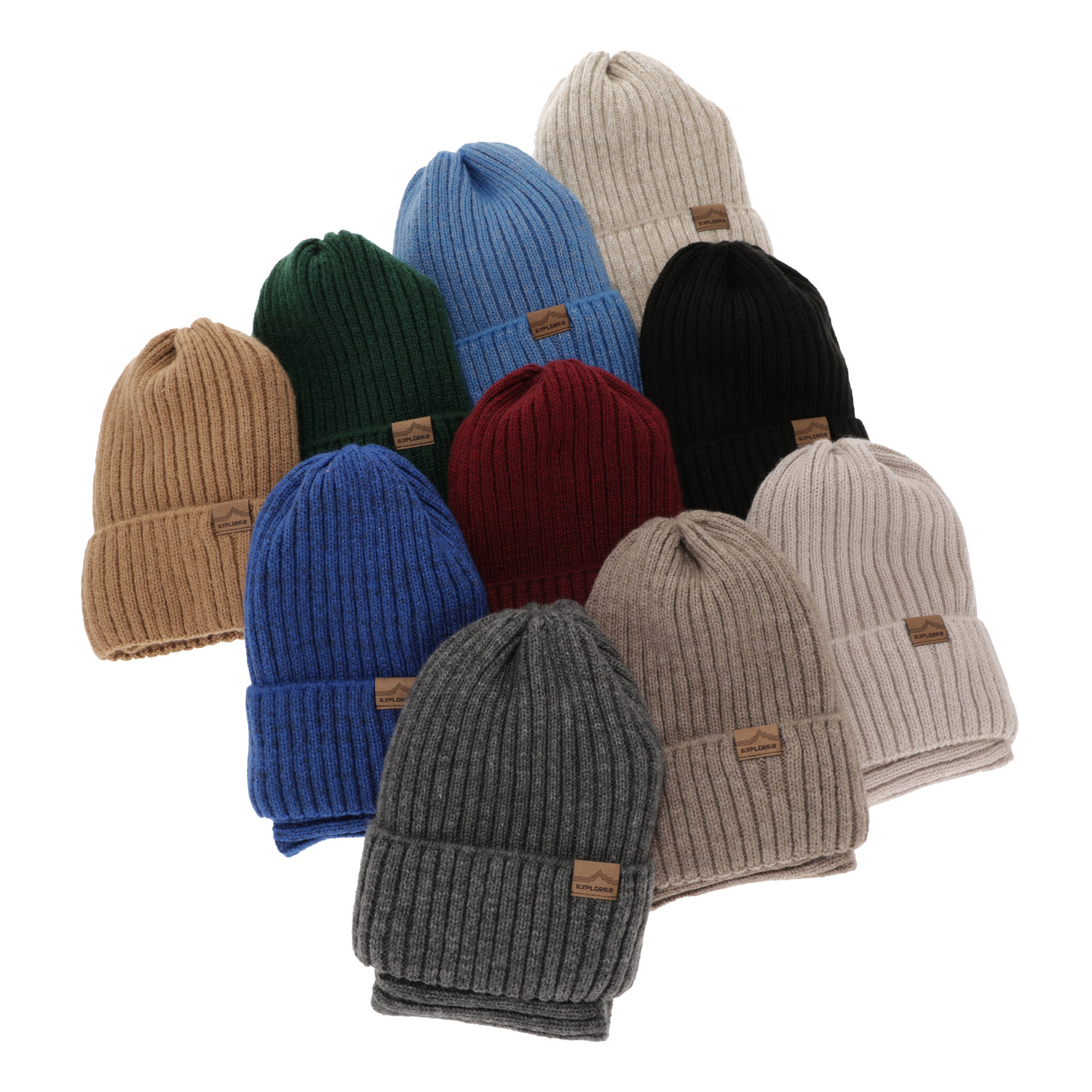 Boy's winter set: hat and tube scarf blue merino wool Karmin