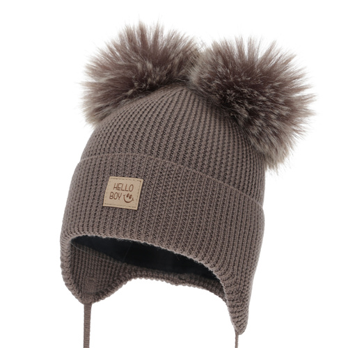 Boy's winter hat, blue, 100% merino wool, wool fleece lining, Tambor