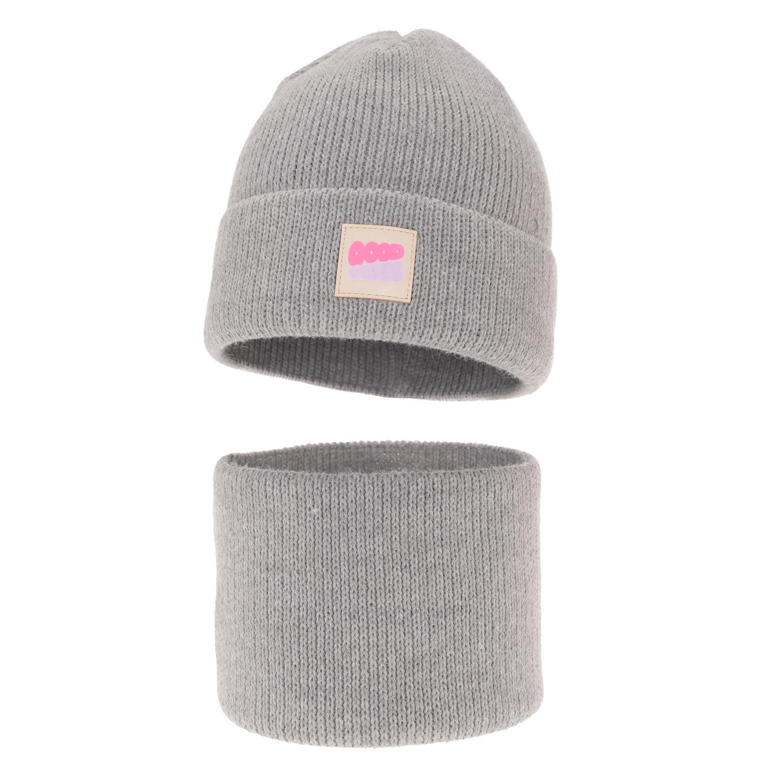 Girl's winter set: hat and tube scarf grey Josephin
