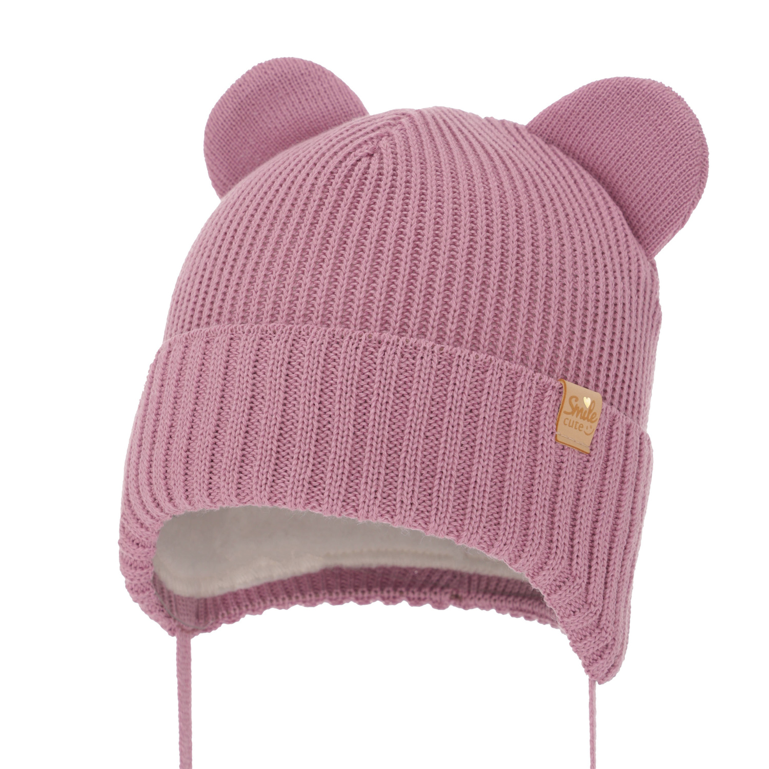 Girl's winter hat violet with merino wool Shira