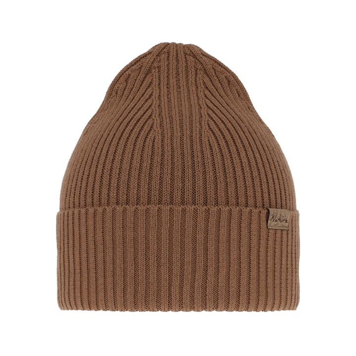 Woman's spring and winter hat, with cotton, camel Messina